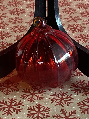 Hand blown glass signed - glass,