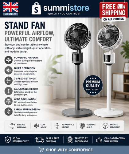 Silent standing fan for - standing,