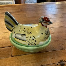 HEN ON NEST Antique Pottery