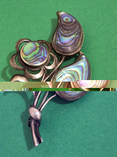 Vintage silver brooch mother - silver,