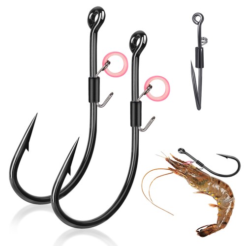 10pc live shrimp hooks - live,