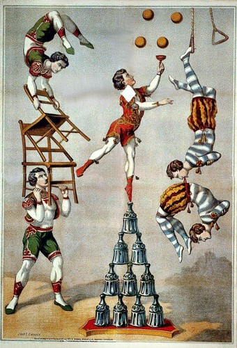 Laminated vintage circus - a4,