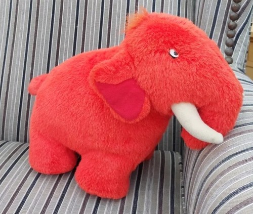 Vintage 90s plush red mammoth - 90s,
