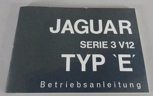 Owners manual jaguar type - manual, e-type