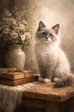 Grey cat blue - grey, eyes