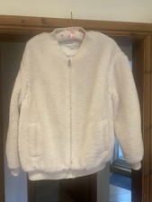 M & S Women’s Cream Faux Fur Jacket Size 16