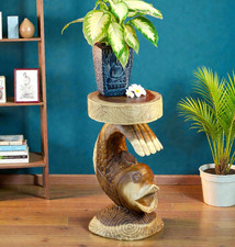 Suar Wooden Flower Stand Fish