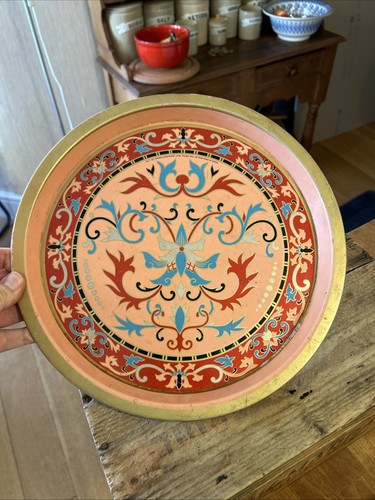 Vintage round metal serving - vintage,