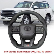 For Toyota Landcruiser 200, 300, 70 series, & Hilux GR Steering Wheel Leather