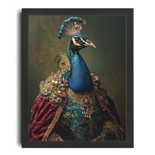 Oil style peacock wall art - oil,