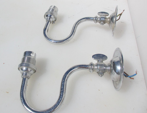 Chromed brass wall - brass, lights