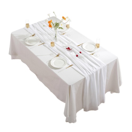 White chiffon table - white,