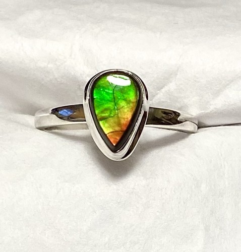 Natural canadian ammolite ring - ammolite,