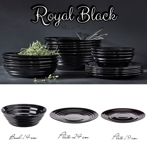 Black dinnerware bowl - black, plates