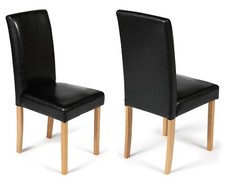2 Black Dining Chairs Faux