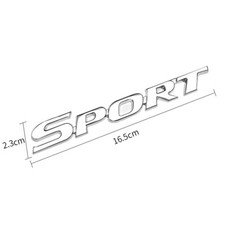 1x 3D Metal Silver Sport Logo