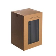 Black Paper Sip Straws 5.5" Cocktail Straws Memphis Eco-Friendly Biodegradable  