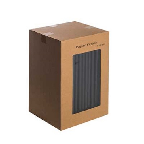 Black paper sip straws - paper, 5.5"