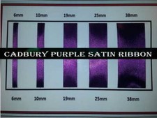 Quality Cadbury Purple Satin Ribbon  1/4", 3/8", 3/4", 1", 1 1/2" widths UK