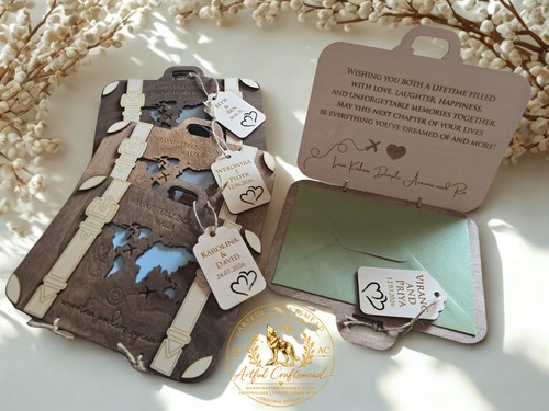 Personalised wooden suitcase - wooden,