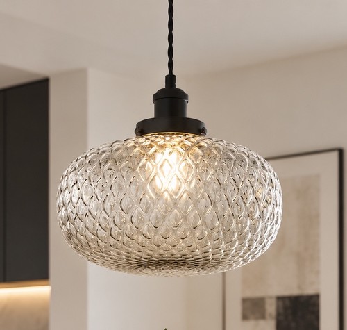 Rippled chrome glass light - chrome,
