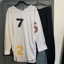 2pcs Men's Jockey? Shirt with Numbers Fancy Dress Costume - size L