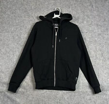 Replay Hoodie Womens Size Medium Black Full Zip Jacket Thick Heavy 100% Cotton