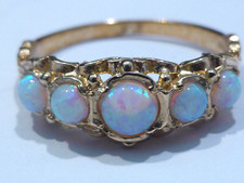9ct Gold Opal Ring .75ct UK Hallmark Size M 1/2 Boxed