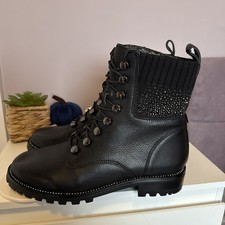 Moda In Pelle Blisany Black Leather Hiker Style Ankle Boots Size UK 6 BNWT