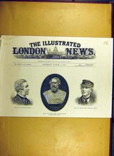 Old Antique Print 1884 Hullah Longfellow-Poet Bust Milner-Gibson Portrait 19th