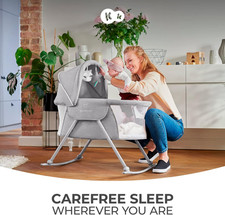 Baby Crib 3 in 1 LOVI Folding and Unfolding, Adjustable Canopy, with Mattress...