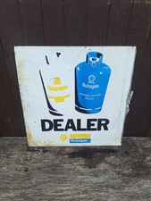 Vintage Gas Bottle Butagas Propagas Dealer Two Sided Aluminium Sign