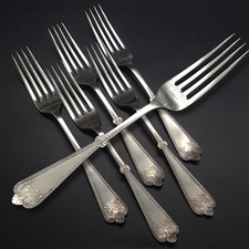 Set of 6 Vintage Brazilian Silver D&A Dinner Forks 20cm Ornate Cutlery Flatware