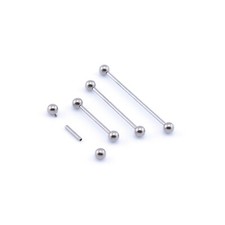 Titanium Tongue Straight Barbell Piercing Tragus Nipple Bar Internally Threaded