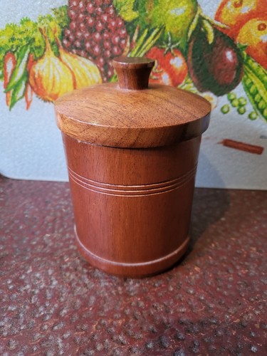 Vintage wooden tobacco jar - vintage,