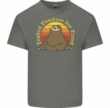 Sloth T-Shirt Tested Positive For Tired Mens Funny Tee Top Lazy Lockdown Animal