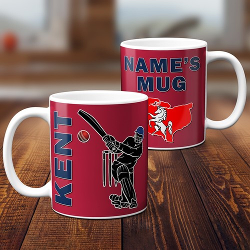 Personalised kent cricket mug - personalised,