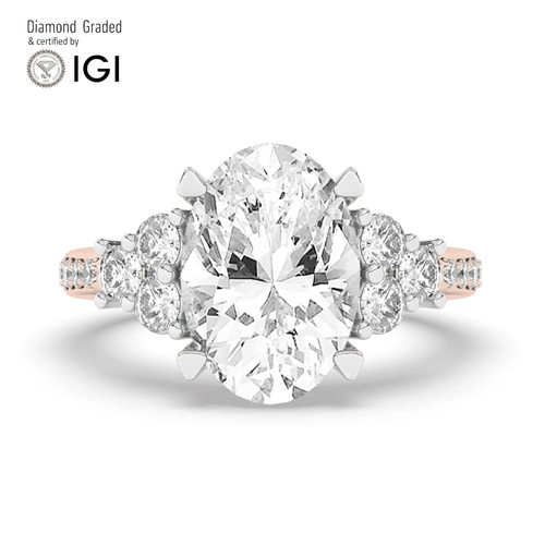 Oval diamond engagement ring - oval,