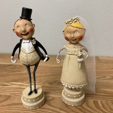 NIB Lori Mitchell Wedding Belle and Lucky Fella Figurines Bride & Groom #35016