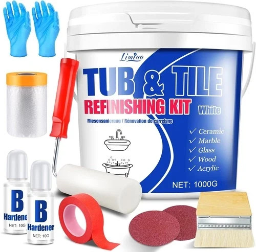 Tub tile refinishing kit - &,