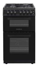 LPG Ready Freestanding Cooker 50cm Nordmende CTG52LPGBK Gas Twin Cavity - Black