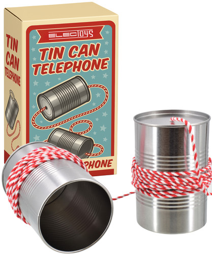 Tin can telephone retro - can,