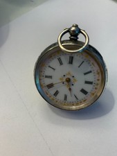Ladies silver key winding pocket watch