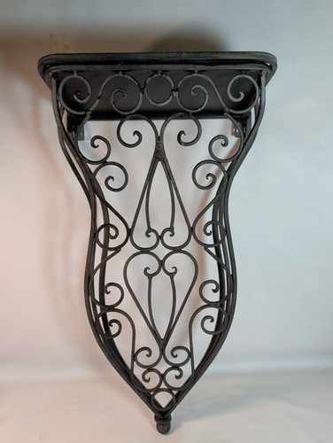 Vtg ornate wrought iron wall - vtg,