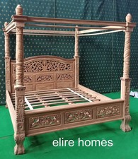 Floral style hand carved four