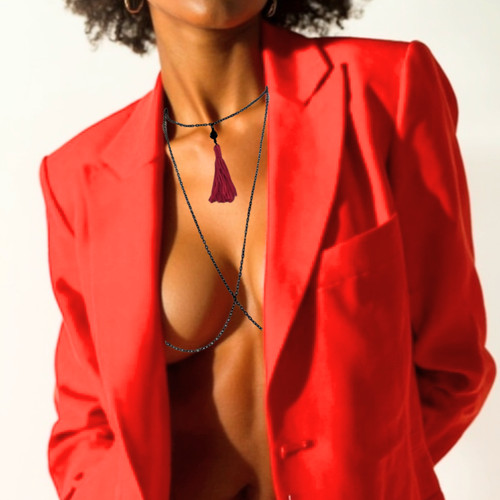 Non piercing nipple chain wrap - non,