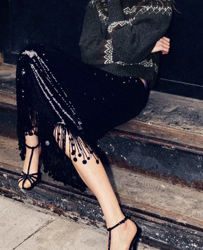 Zara collection long sequin - zw,