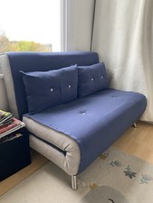 Made.com Haru Two-Seater Sofa Bed Denim Blue