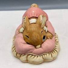 Pendelfin Rabbit Figurine "Dodger" Hand Painted Made England Pink Stoneware 4"
