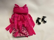 Quality Cute Pink Leopard Colourful Swing Dress With Shoes For dolls Uk Seller